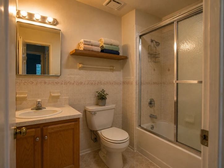 Outdated guest bathroom before renovation in a Boca Raton home