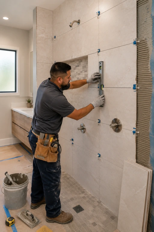 Professional bathroom tile installation in Boca Raton, Florida